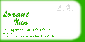 lorant nun business card